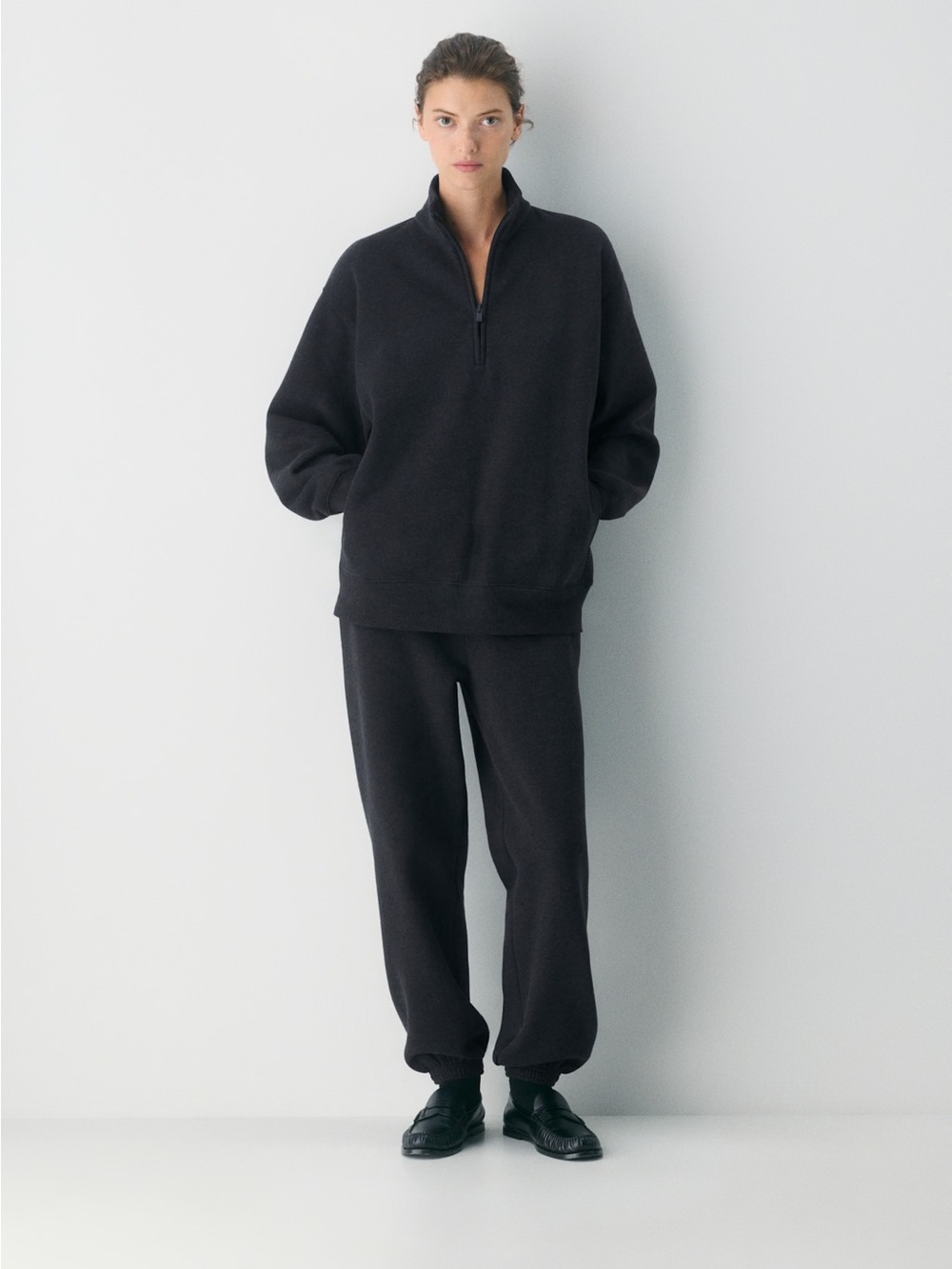 Aritzia cozy sweat fleece boyfriend 1/4 zip up
